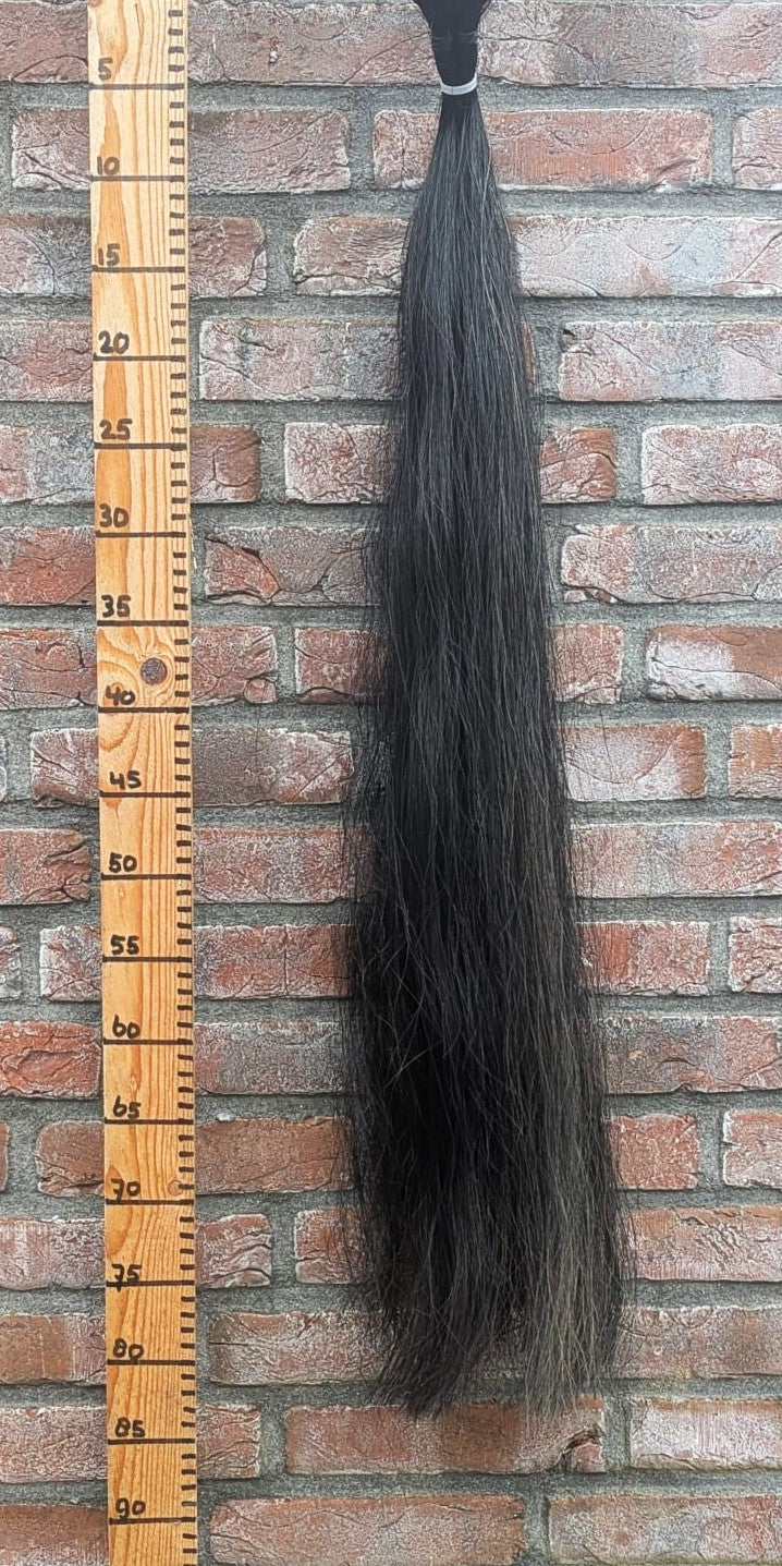 18/9 Zwarte staart met lichte plukjes erin.