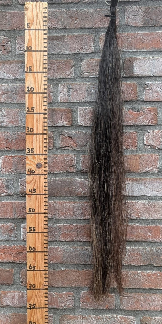 4/9 Donkere  vos staart met zwart erin.