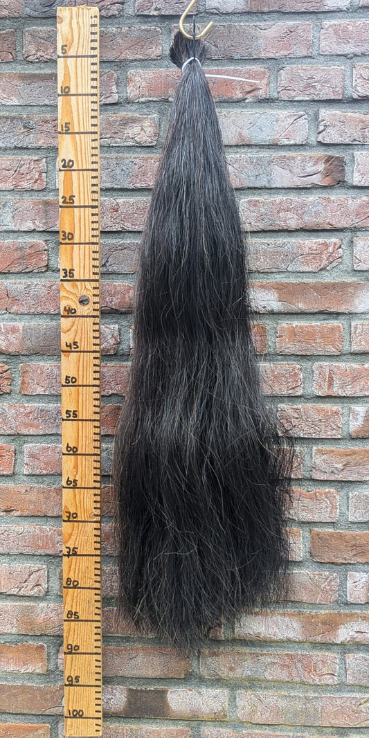 Zwarte staart half glanzend/ half dof